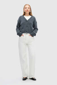 Kate Knit Cardigan - Grey Marle