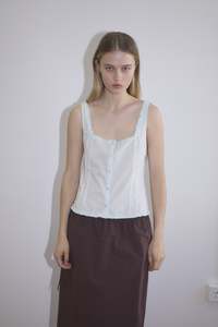 Button Frill Top - Mint