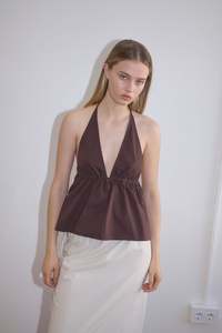 Sale Under 250: Button Halter - Umber