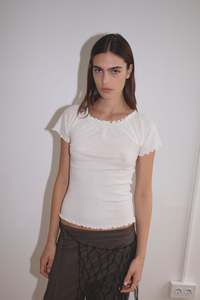 Flounce Tee - Cream