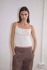 Sale Under 300: Flounce Tank - Cream