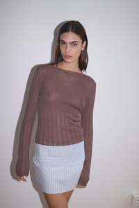 Sale Under 300: Open Work Longsleeve - Hazel