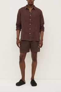 Mens Everyday Linen Long Sleeve Shirt - Ganache