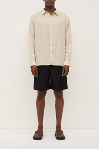 Mens Everyday Linen Long Sleeve Shirt - Limestone