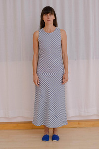 Sale Under 300: Larva Dress - Blue Check