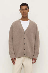 Jed Wool Blend Cardigan - Sable Marle