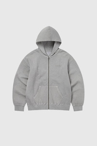Sale Under 250: Damaged Zip Up Hoodie - Khaki Grey