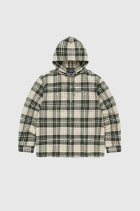 Sale Under 250: Flannel Hooded Check Shirt - Green