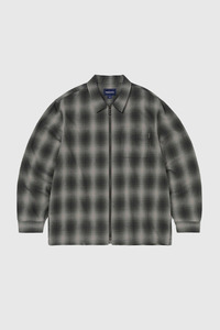 Sale Under 250: Nep Check Zip Shirt - Black