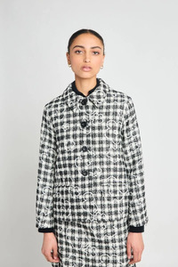 Maya Jacket - Black & Cream Check