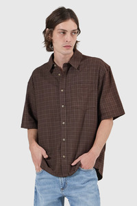 Mens: Axle Check SS Shirt - Brown