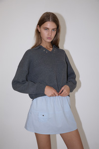 Sale Over 250: Eyelet Knit - Dark Pebble