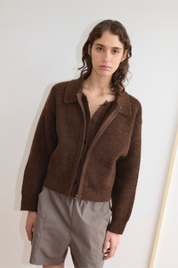 Sale Over 250: Double Layer Cardigan - Brown