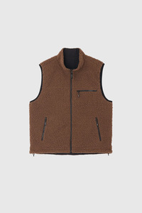 Gramicci: Reversible Sherpa Vest - Dark Brown / Black