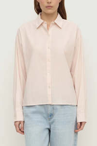 Womens: Frankie Cotton Long Sleeve Shirt - Soft Rose