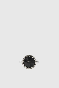 Womens: Protea Ring Large - Sterling Silver / Onyx