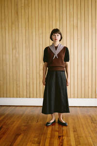 Womens: Daisy Scarf - Chestnut / Ivory Stripe