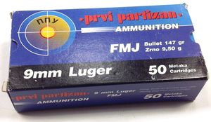 Ammunition: PPU 9mm 147gr FMJ
