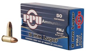 Ammunition: PPU 9mm 124gr FMJ