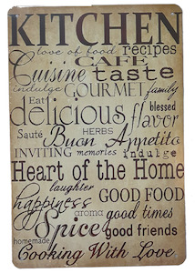 Personal Care: Retro Metal Sign- Kitchen