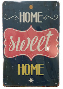 Personal Care: Retro Metal Sign- Home Sweet Home