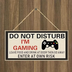 Gift: "DO NOT DISTURB I'M GAMING" Wooden Sign