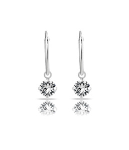 Jewellery: Swarovski Clear Crystal Sterling Silver Sleeper Earrings