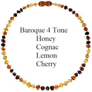 Baby: Baby Teething Amber Necklace FOUR Tone