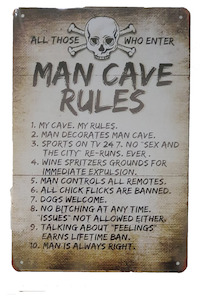 Valentines: Retro Metal Sign- Man Cave