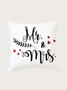 Mr & Mrs Cushion Cover