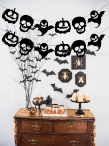 Black Ghost  Party Decor Banner