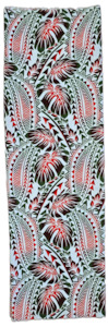 Two Tone Red Green Tapa Leaves Lavalava