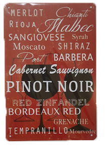 Home And Deco: Retro Metal Sign- Wine