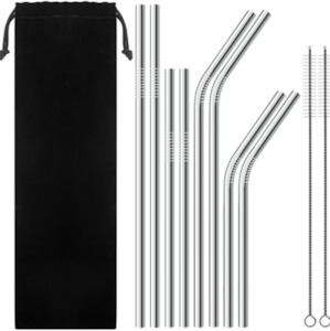Travel: Stainless Steel Straw 10p PACK
