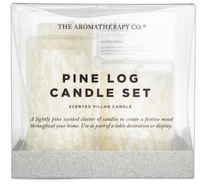The Aromatherapy Co Pine Log Candle Set