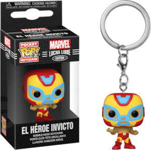 Funko Pocket Pop Marvel:( Lucha Libre Edition)- El Héroe Invicto Iron Man Vinyl Keychain