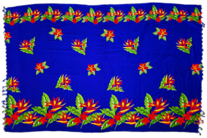 Sarongs: Blue Flower Sarong with Frills