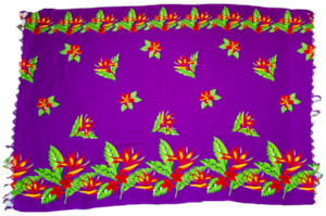 Purple Flower Sarong with Frills