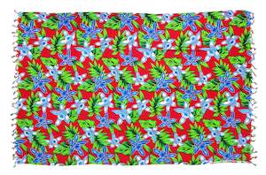 Dark Red Sarong with Frills