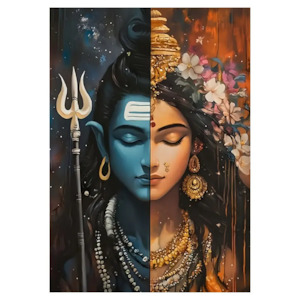 New Years: Shiva and Parvati Canvas Wall Art
