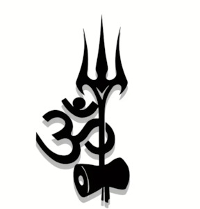Shiva Trident & Om Metal Wall Art