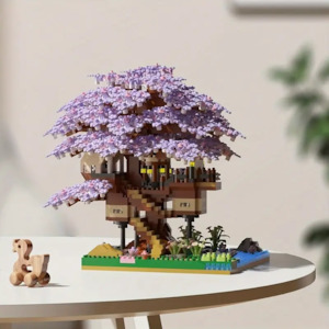 Kids Teens: Cherry Blossom Bonsai Tree Building Block Set