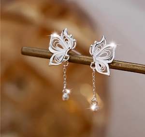 Jewellery: Sterling Silver Butterfly Earrings