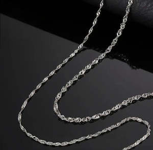 Sterling Silvery Water Wave Chain