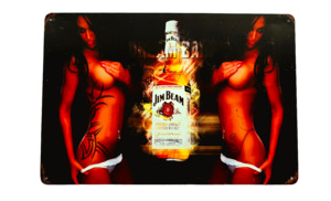 Bar: Retro Metal Sign- Jim Beam Whiskey