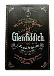 Retro Metal Sign- Glenfiddich Whiskey