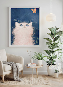 "The Curious Cat" Digital Art Print