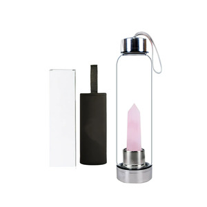 Crystal Water Bottle Rose Quartz