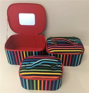 Bags: MULTI COLOURED COSMETIC BAGS SET 3
