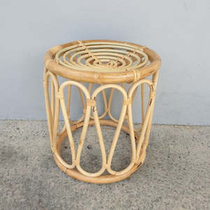 Round Cane Side Table/Plant Stand